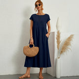Inês | Vestido Midi em Algodão com Bolsos