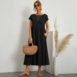 Inês | Vestido Midi em Algodão com Bolsos