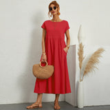 Inês | Vestido Midi em Algodão com Bolsos
