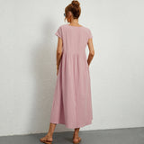 Inês | Vestido Midi em Algodão com Bolsos