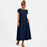 Inês | Vestido Midi em Algodão com Bolsos