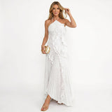 Leonor | Vestido Plissado com Folhos Elegante