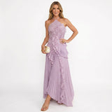 Leonor | Vestido Plissado com Folhos Elegante