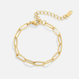 Pulseira dourada com elos alongados