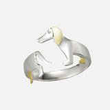 Anel de Dachshund em Prata Esterlina 925 – Ajuste Ajustável
