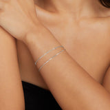 Pulseira em camadas Pia em prata