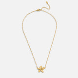 Colar Elegante com Flor em Ouro