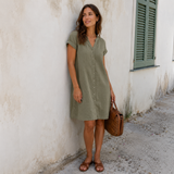 Sonia| Vestido Blusa em Linho Confortável