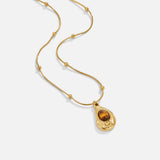 Colar Elegante de Ouro com Olho de Tigre