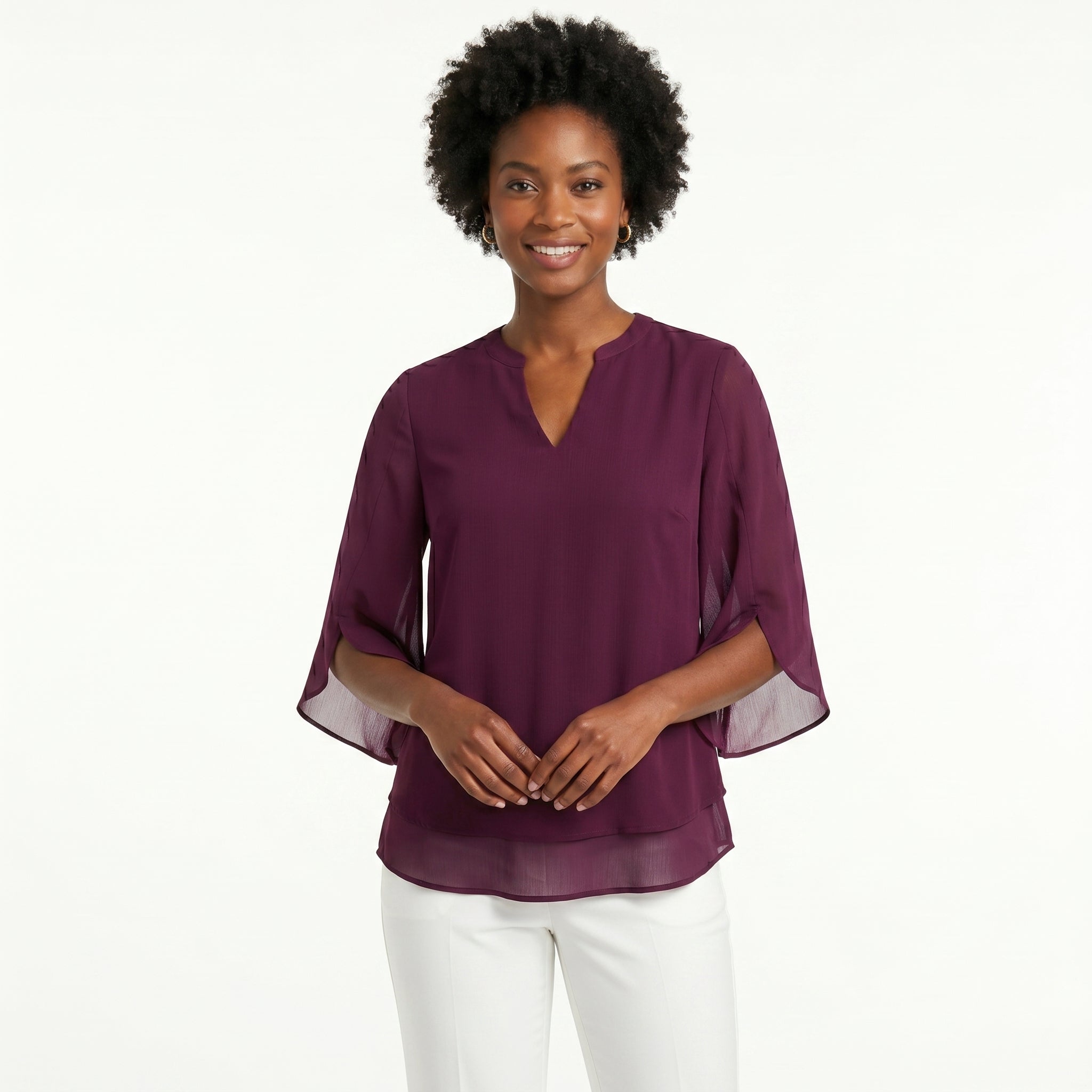 Francisca | Blusa com Mangas de Folhos
