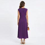 Emilia - Vestido maxi elegante sem mangas e gola redonda