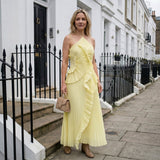 Leonor | Vestido Plissado com Folhos Elegante