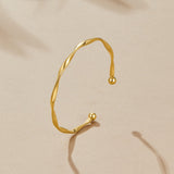 Pulseira rígida torcido Imari em tom dourado