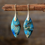 Brincos em forma de gota com pedra natural