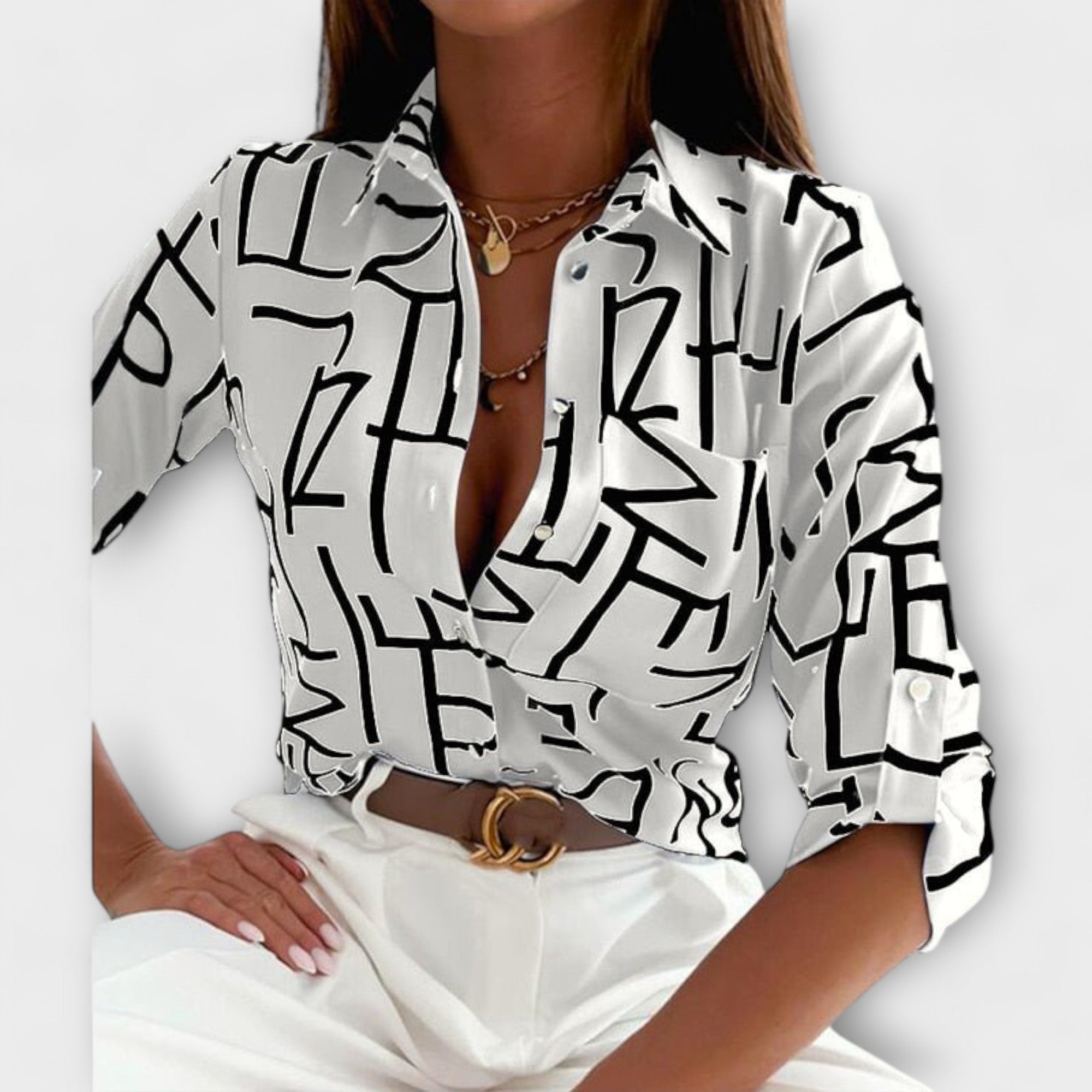 Romina - Blusa de gola clássica