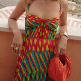 Aria - Vestido Maxi Estampado Abstrato
