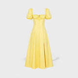 Helena - Vestido Verão com Decote Quadrado
